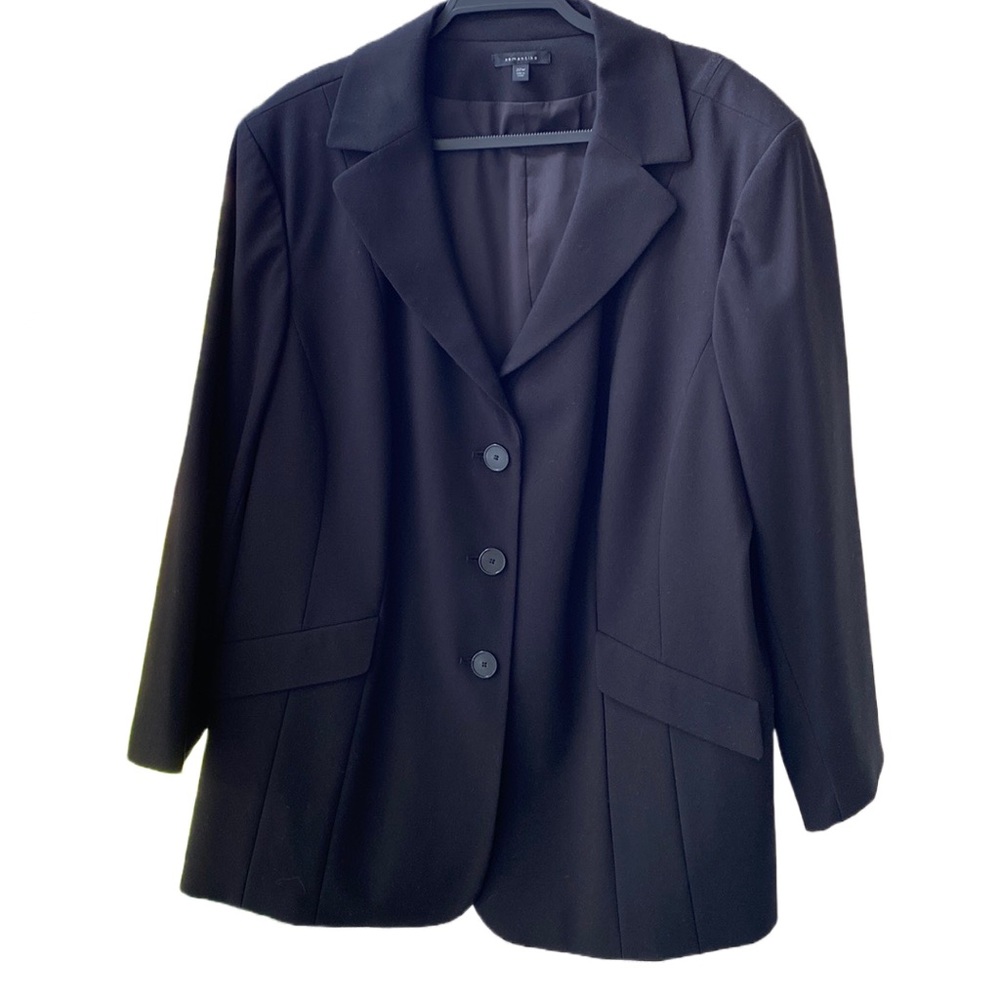 NWT 🖤 Semantiks Nordstrom Lined 3-Button Stretch Suit Jacket/Blazer, Black, 22W